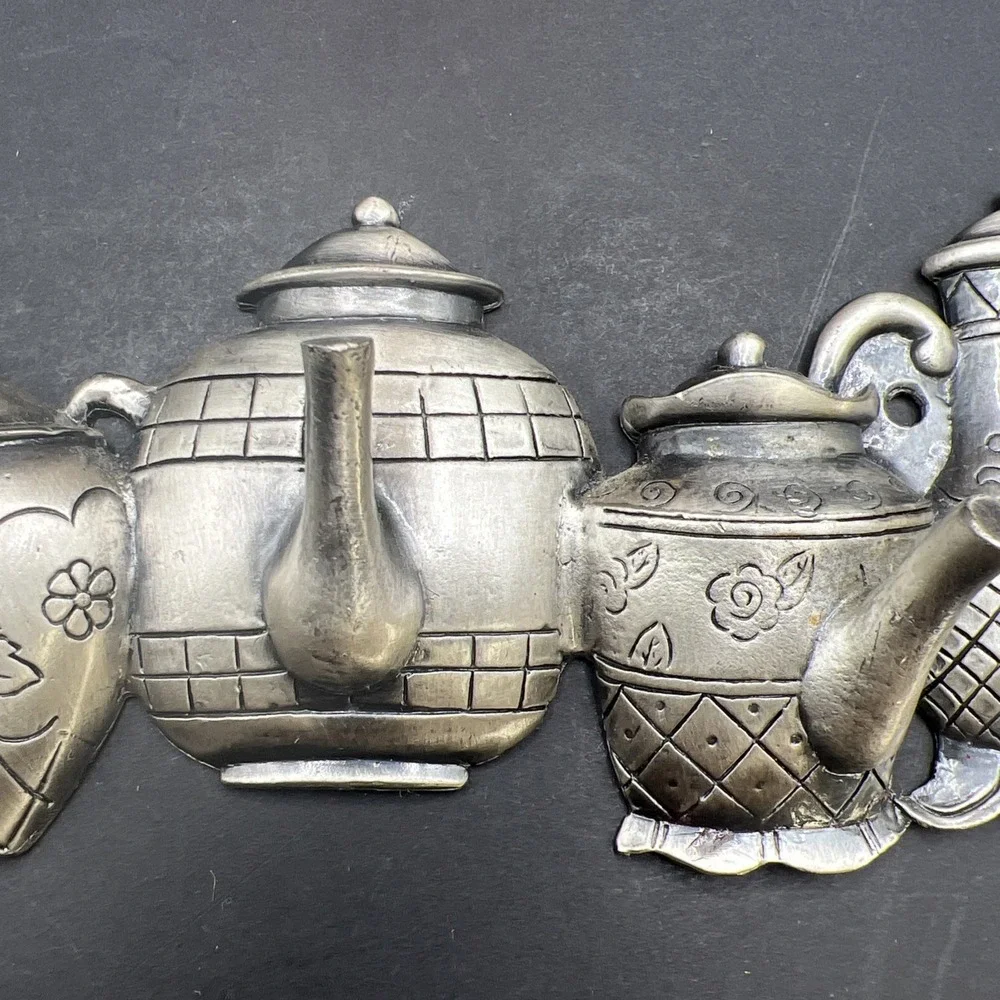 Key‎ Holder Teapot Silver Pewter Color 8